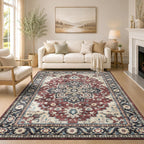 Vintage Rugs Living Room Washable Anti Slip Large