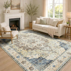 Vintage Rugs Living Room Washable Anti Slip Large