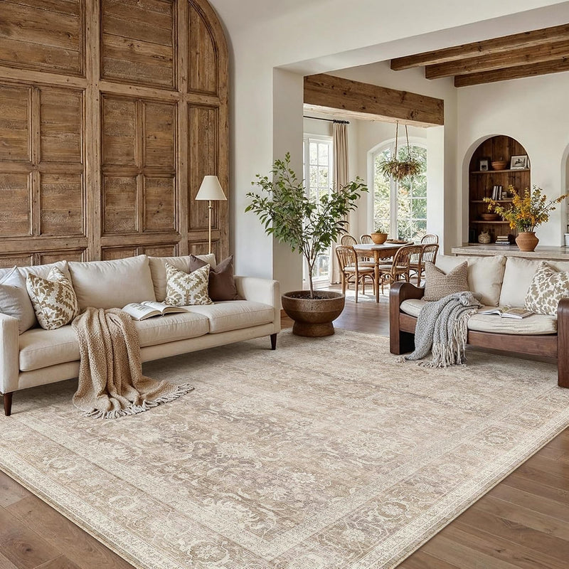 Vintage Rugs Living Room Washable Large Rug