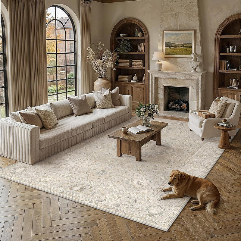 Vintage Rugs Living Room Washable Large Rug