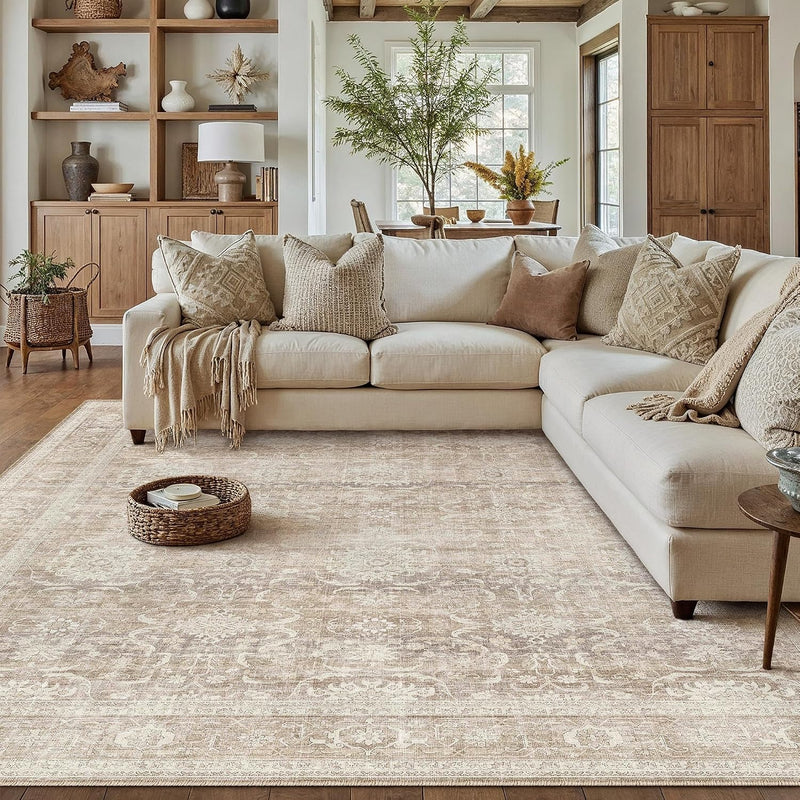 Vintage Rugs Living Room Washable Large Rug