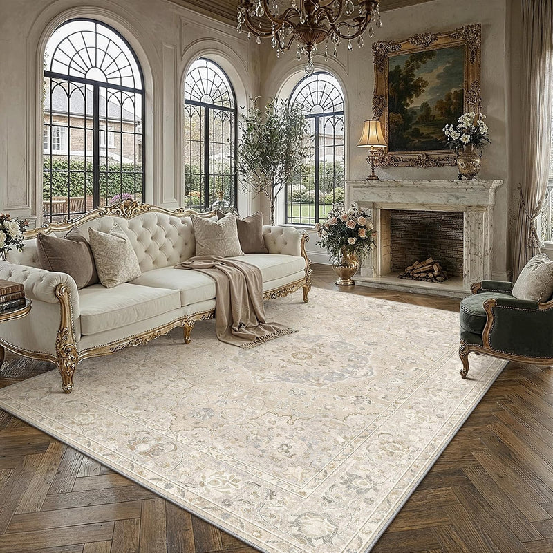 Vintage Rugs Living Room Washable Large Rug