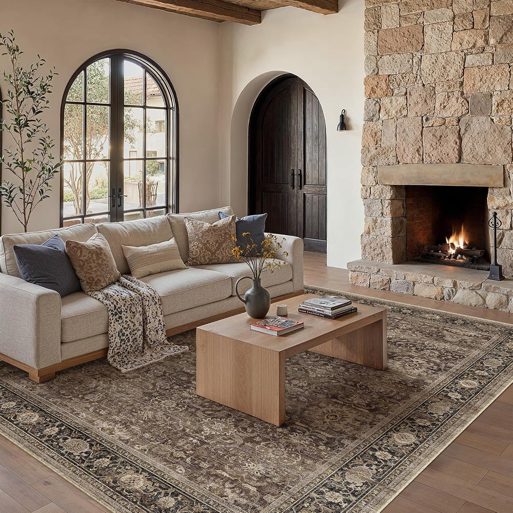 Vintage Rugs Living Room Washable Large Rug