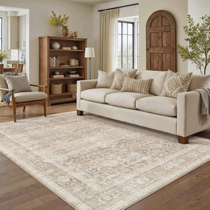 Vintage Rugs Living Room Washable Large Rug