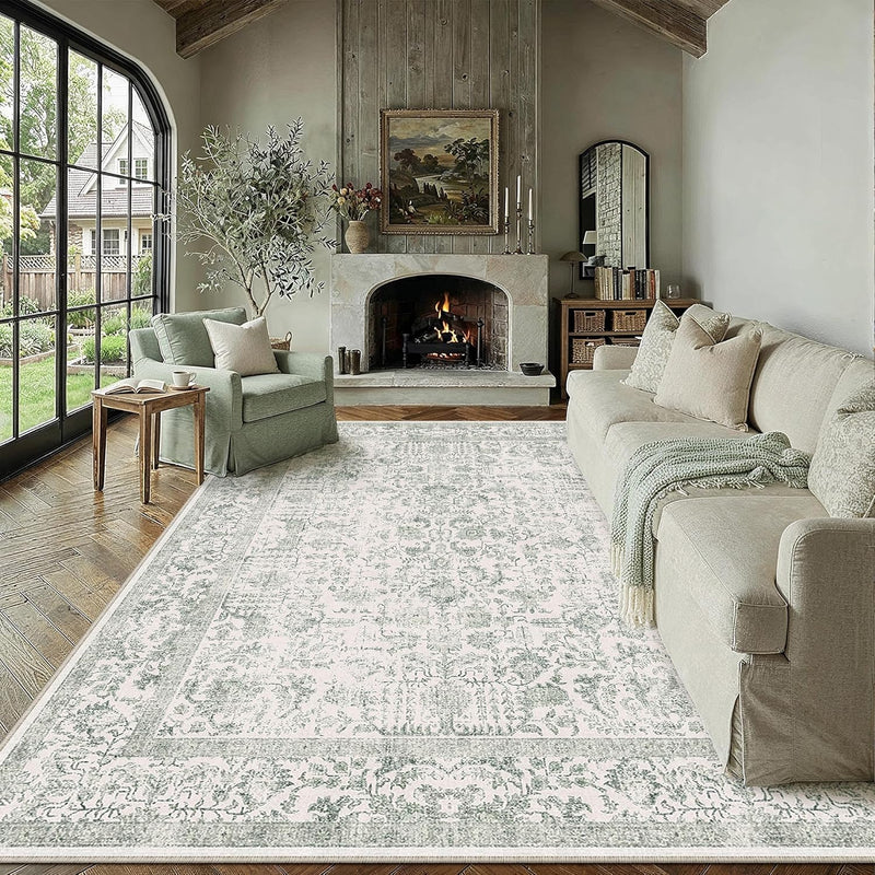 Vintage Rugs Living Room Washable Non Slip Large