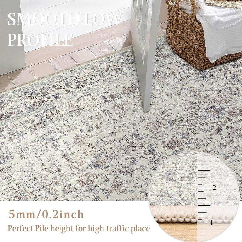 Vintage Rugs Living Room Washable Non Slip Large