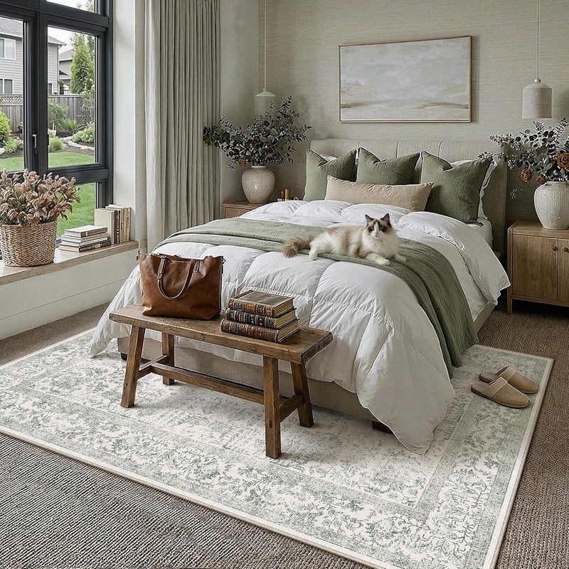 Vintage Rugs Living Room Washable Non Slip Large