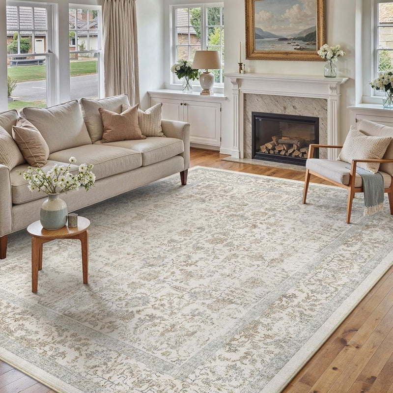 Vintage Rugs Living Room Washable Non Slip Large