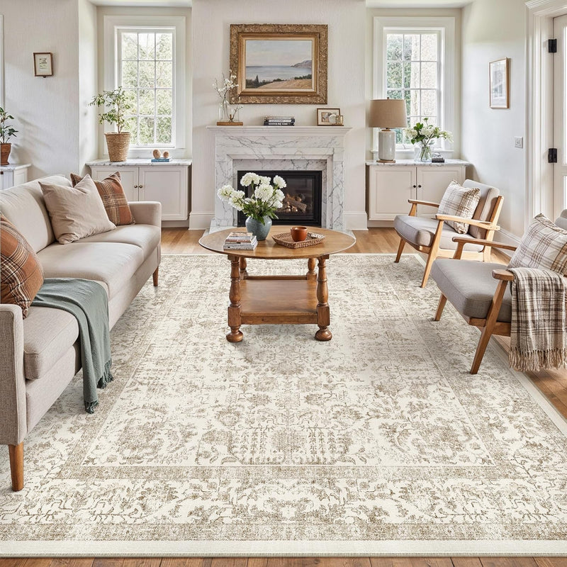 Vintage Rugs Living Room Washable Non Slip Large