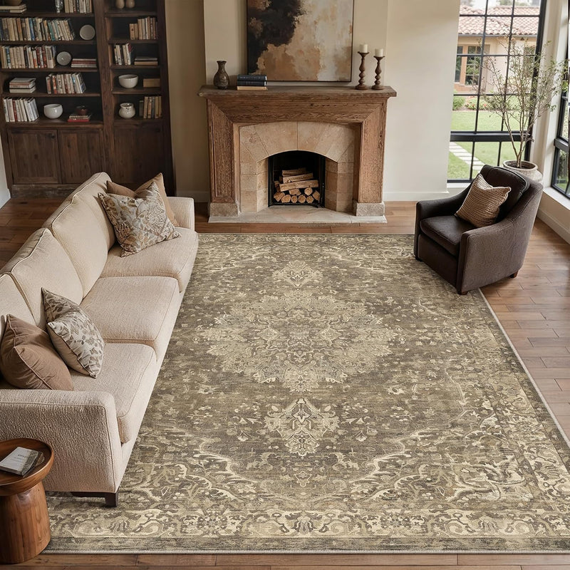 Vintage Rugs Living Room Washable Rug