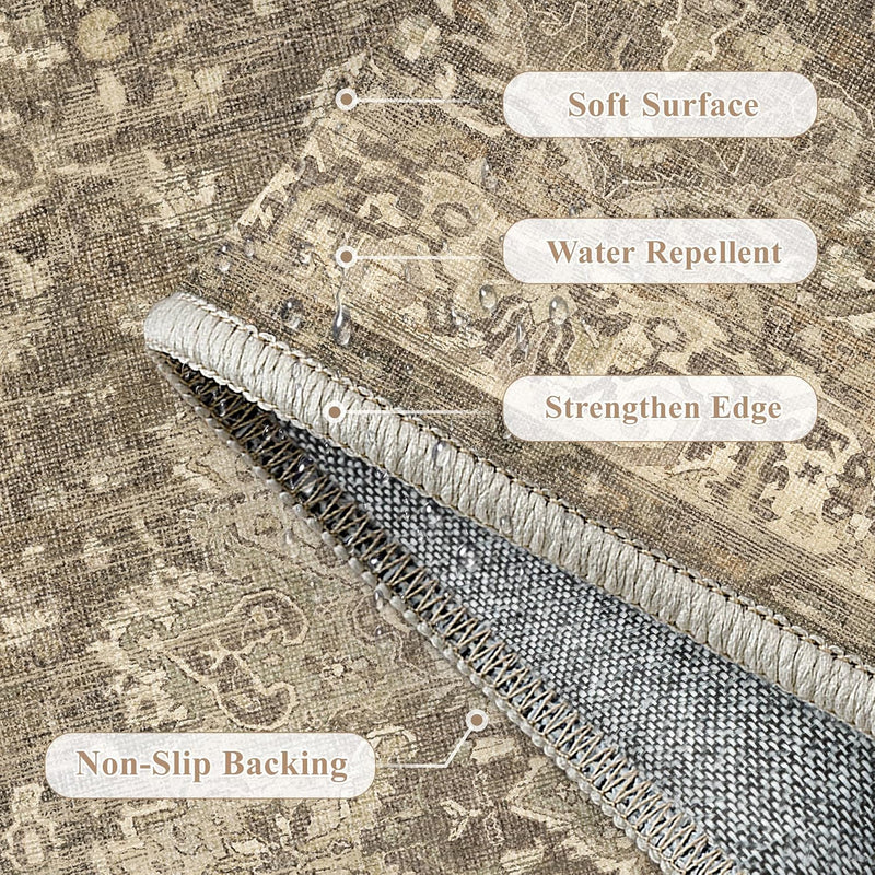 Vintage Rugs Living Room Washable Rug