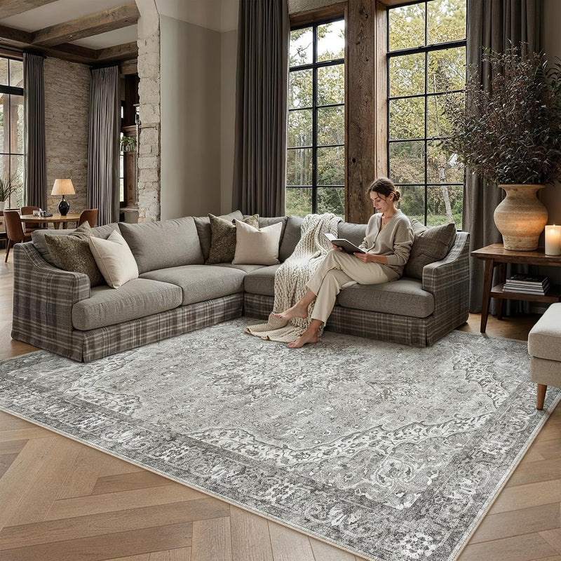 Vintage Rugs Living Room Washable Rug
