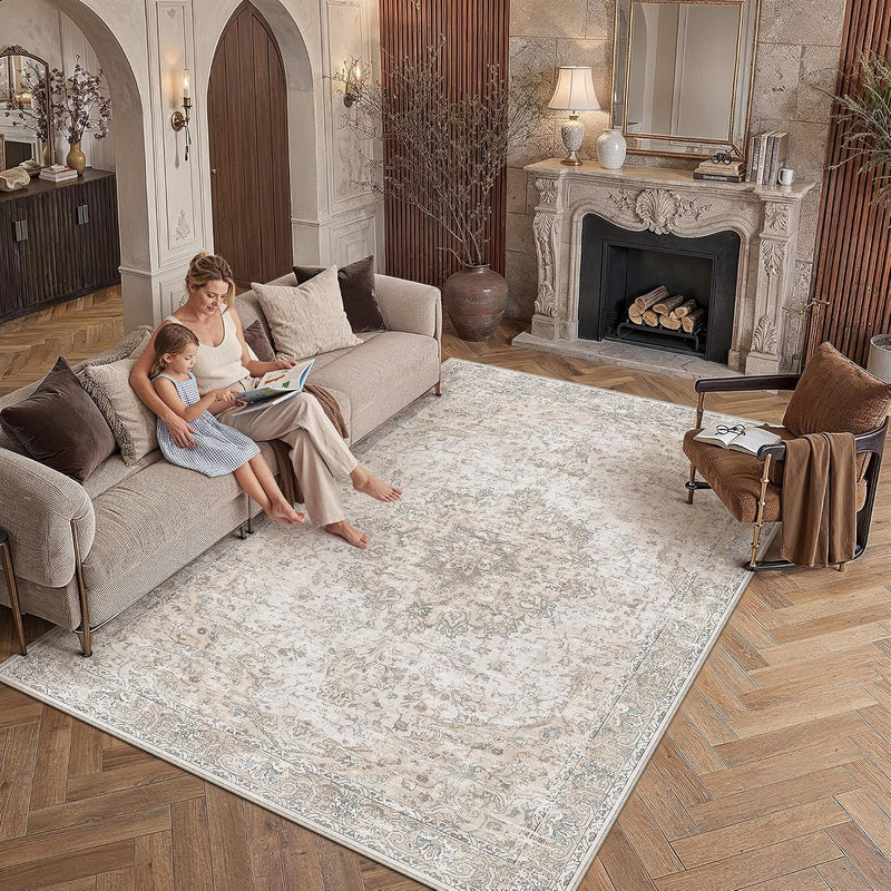 Vintage Rugs Living Room Washable Rug