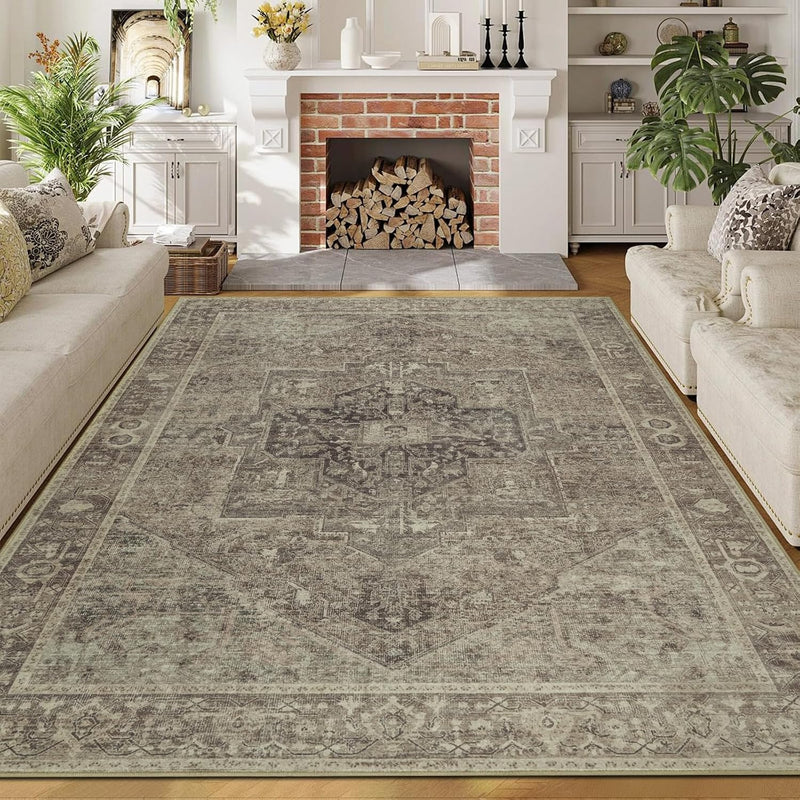 Vintage Rugs Living Room Washable Rug Boho