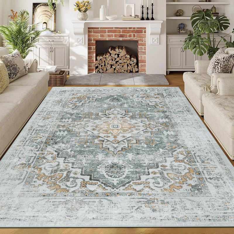 Vintage Rugs Living Room Washable Rug Boho