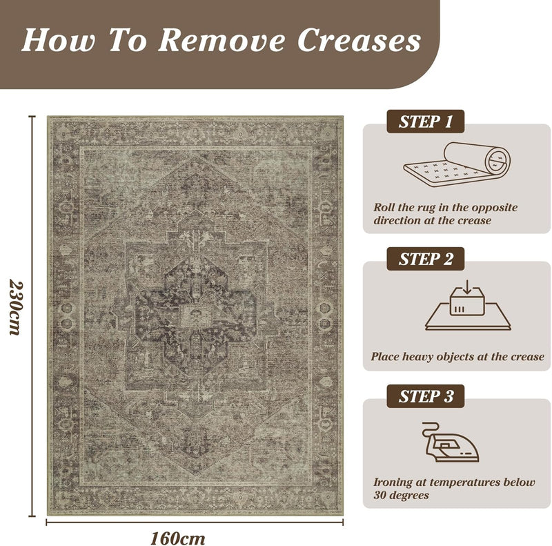 Vintage Rugs Living Room Washable Rug Boho