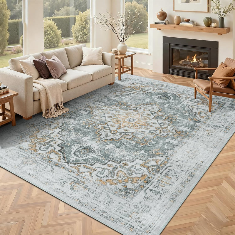 Vintage Rugs Living Room Washable Rug Boho
