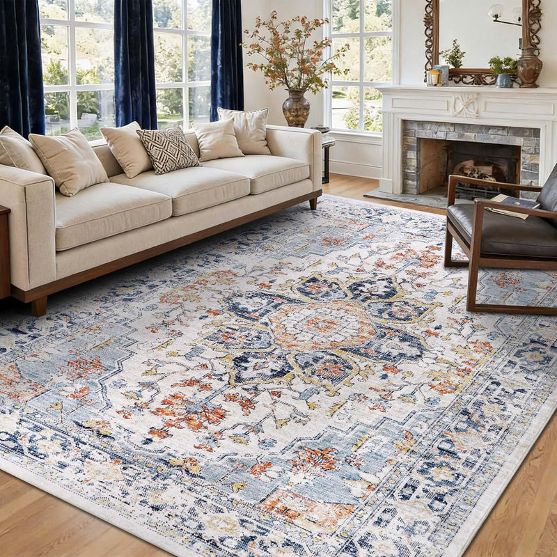 Vintage Rugs Living Room Washable Rug Boho
