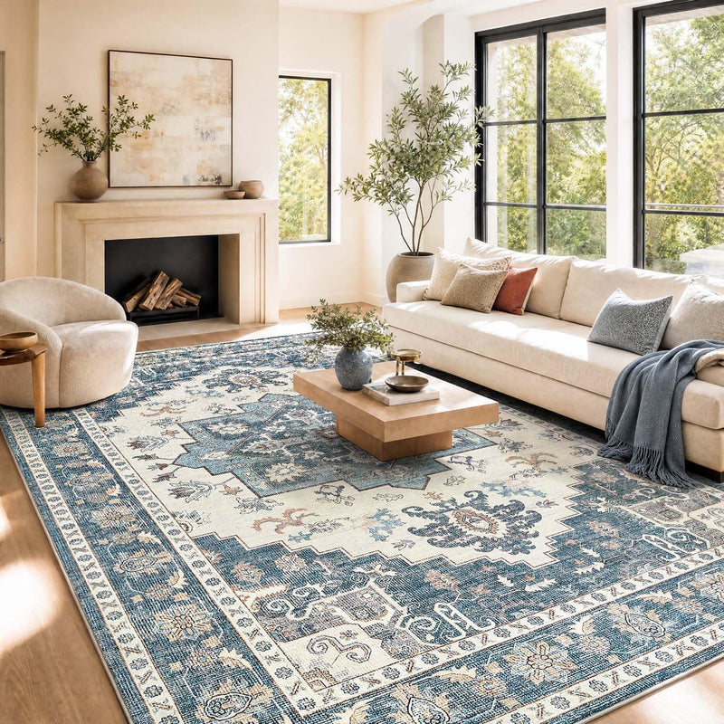 Vintage Rugs Living Room Washable Stain Resistant