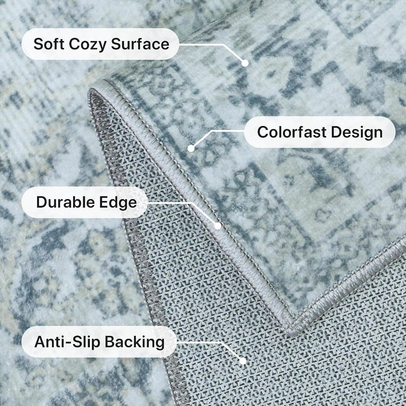 Vintage Runner Washable Non-Slip Carpet Bedroom
