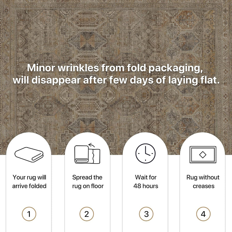 Vintage Runner Washable Non-Slip Carpet Bedroom
