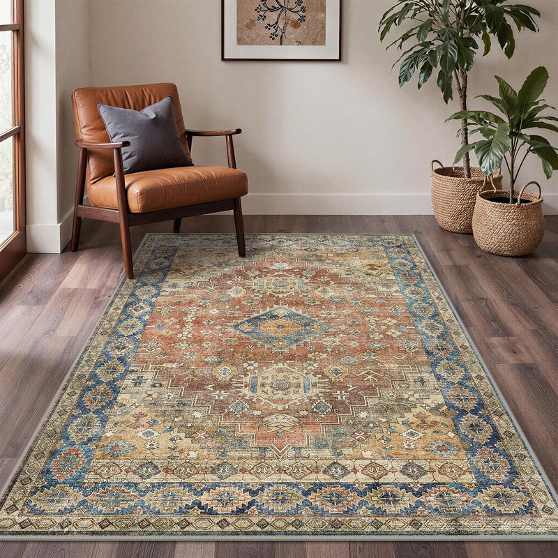 Vintage Runner Washable Non-Slip Carpet Bedroom