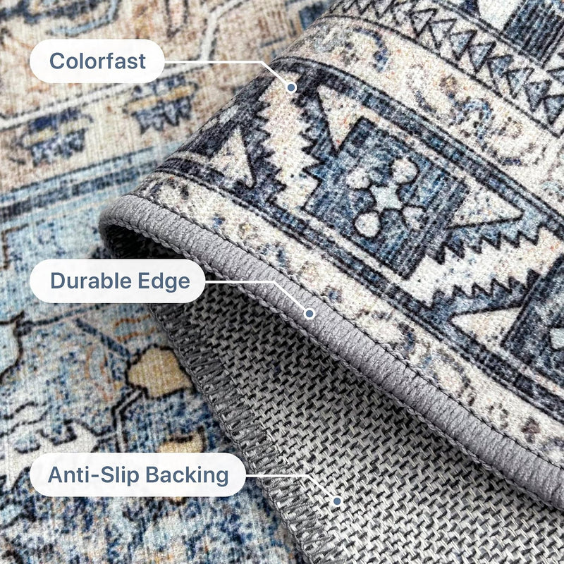 Vintage Runner Washable Non-Slip Carpet Bedroom