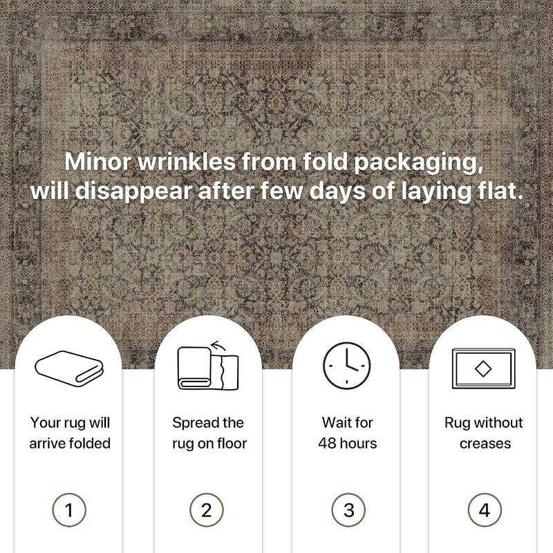 Vintage Runner Washable Non-Slip Carpet Bedroom