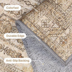 Vintage Runner Washable Non-Slip Carpet Bedroom