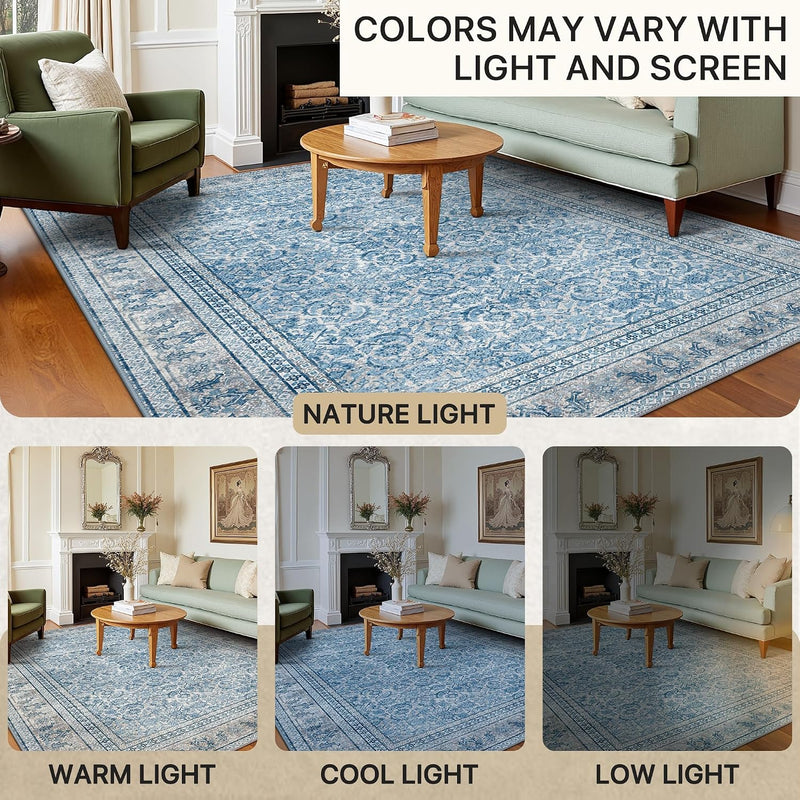 Vintage Runner Washable Non-Slip Carpet Bedroom