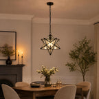 Vintage Star Pendant Metal Clear Glass Shade