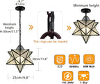 Vintage Star Pendant Metal Clear Glass Shade