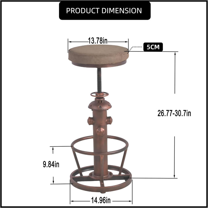 Vintage Swivel Bar Stools-Industrial Counter Height