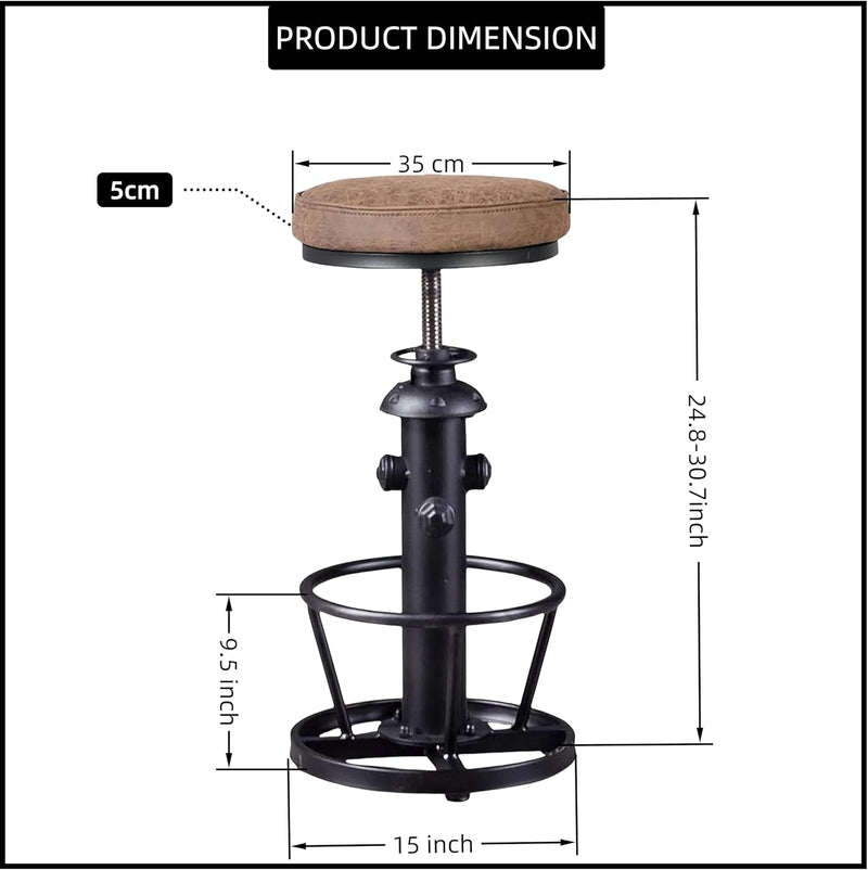 Vintage Swivel Bar Stools-Industrial Counter Height