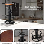 Vintage Swivel Bar Stools-Industrial Counter Height