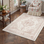 Vintage Taupe Rugs Living Room Washable Non Slip