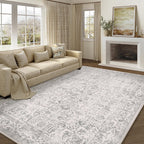 Vintage Taupe Rugs Living Room Washable Non Slip