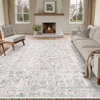 Vintage Taupe Rugs Living Room Washable Non Slip