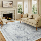 Vintage Taupe Rugs Living Room Washable Non Slip