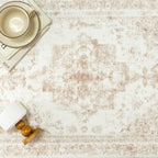 Vintage Taupe Rugs Living Room Washable Non Slip