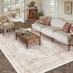 Vintage Taupe Rugs Living Room Washable Non Slip