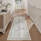 Vintage Taupe Rugs Living Room Washable Non Slip