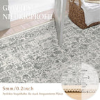Vintage Taupe Rugs Living Room Washable Non Slip