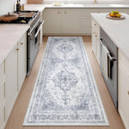 Vintage Taupe Rugs Living Room Washable Non Slip