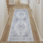 Vintage Taupe Rugs Living Room Washable Non Slip