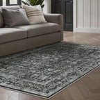 Vintage Taupe Rugs Living Room Washable Non Slip