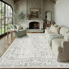 Vintage Taupe Rugs Living Room Washable Non Slip