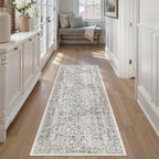 Vintage Taupe Rugs Living Room Washable Non Slip