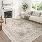 Vintage Taupe Rugs Living Room Washable Non Slip