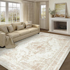 Vintage Taupe Rugs Living Room Washable Non Slip